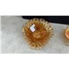 Image 5 : Five Pieces Marigold Iridescent Carnival Glass, Ruffled Bowls, Bonbon