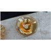 Image 6 : Five Pieces Marigold Iridescent Carnival Glass, Ruffled Bowls, Bonbon