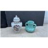 Image 5 : Blue and White Ceramic Collection: Pagoda Jar, Transferware Pitcher, Plates, Vases