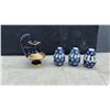 Image 7 : Blue and White Ceramic Collection: Pagoda Jar, Transferware Pitcher, Plates, Vases
