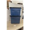 Image 1 : Rubbermaid Roughneck 68L Storage Totes with Black Lids, 24” x 16” x 16 1/2”, Set of 2