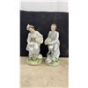 Image 2 : Pair of Dresden-Style Porcelain Figurines, Bisque Spill Vases, and Novelty Figurine, Late 19th Cent