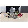Image 1 : Jameson Irish Whiskey hip flask, Vanity Tray Mirror, Pewter Plate