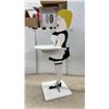 Image 6 : Pair of Hand-Painted Wooden Maid and Butler Figural Side Tables with Serving Trays, Tallest 36”