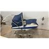 Image 1 : Vintage Silver Cross Capriole Baby Pram, Blue and White Boat-Style Body, Chrome Chassis