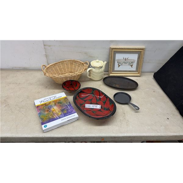Educational Psychology Textbook by Anita Woolfolk, Basket, Teapot, Framed Print