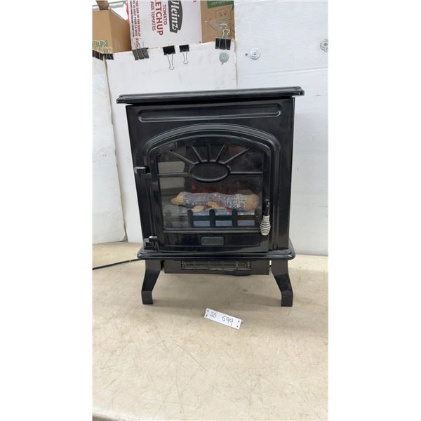 Quality Craft SBQC112A-GBK Electric Fireplace Stove Heater, 1500W, with Flame Effect