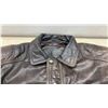 Image 2 : Dark Brown Leather Bomber Jacket with Snap Storm Flap, Sz Med ?