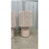 Image 3 : Pair of Room Essentials Speckled Orange Ceramic Table Lamps With Pleated Shades, 11”