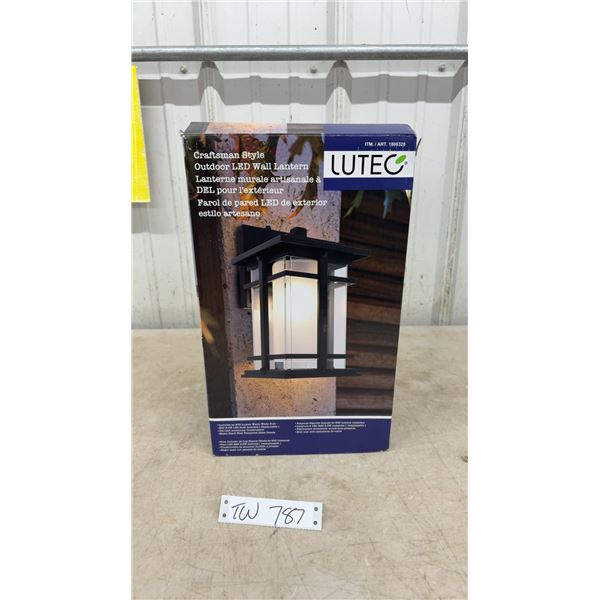 Lutec Craftsman Style Outdoor LED Wall Lantern, 800 Lumen, E26 8.8W Bulb, Matte Black