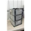Image 3 : Sterilite Wide 3-Drawer Storage Cart, Clear Drawers, Black Frame, 15 1/4” x 21 7/8” x 25 5/8”