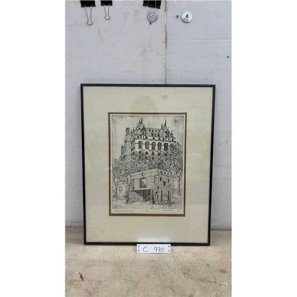 "Upper Fort Garry Gate" Framed Artist's Proof Etching by MacCampbell, 20 × 16”
