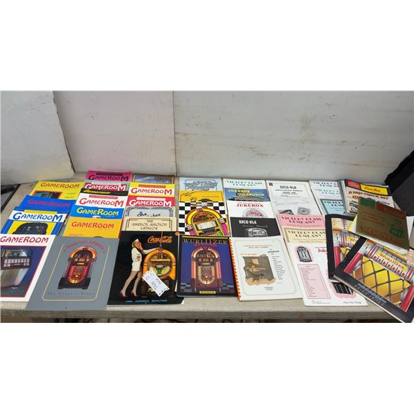 Vintage Jukebox Magazines, Catalogs and Manual, Picture, Including Gameroom, Wurlitzer, Rock-Ola