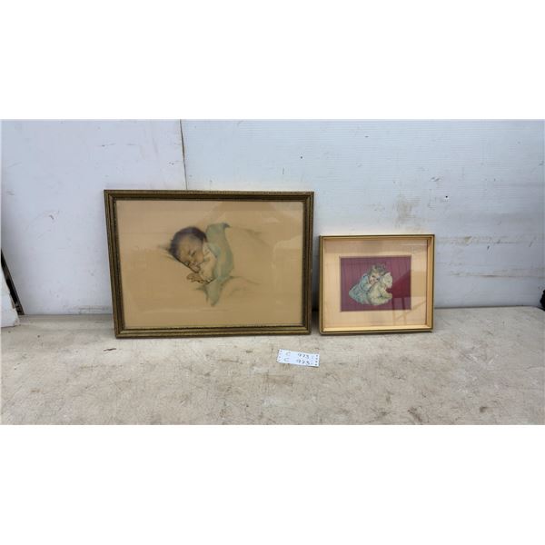 Pair of Vintage Bessie Pease Gutmann Framed Prints