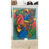 Image 1 : Haitian Folk Art Painting on Canvas by Casimire, Figures Harvesting, Signed, 41 × 30”