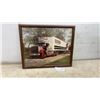 Image 1 : Framed Inter-City Western Star 701 Semi-Truck Photograph with Dry Van Trailer, 18 × 22”
