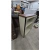 Image 2 : Two-Shelf Metal Bookcase with Wood Top and Two-Drawer Wooden Chest. 46”×36”×18”