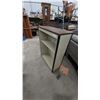 Image 4 : Two-Shelf Metal Bookcase with Wood Top and Two-Drawer Wooden Chest. 46”×36”×18”