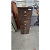 Image 6 : Stacked Wooden Filing Cabinet with Four Drawers, Brass Pulls, and Numbered Labels. 51”×24”×18”