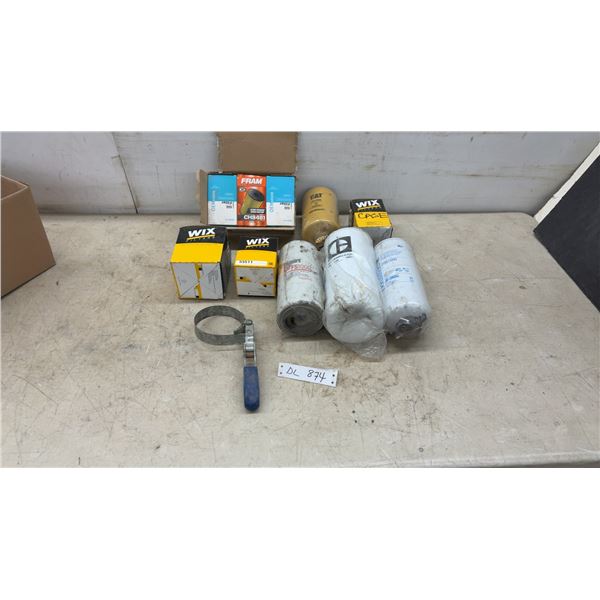 Assortment of Filters Including Fram, Wix, Caterpillar, Donaldson, Fleetguard