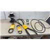 Image 1 : Assorted CAT and V-Belts, and Electrical Pulley Split Casing for Wire