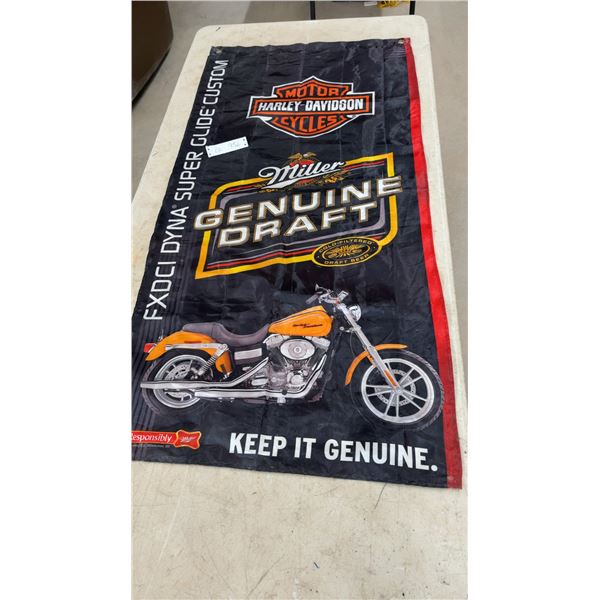 Miller Genuine Draft Harley-Davidson FXDCI Dyna Super Glide Custom Promotional Banner, 50 × 24”