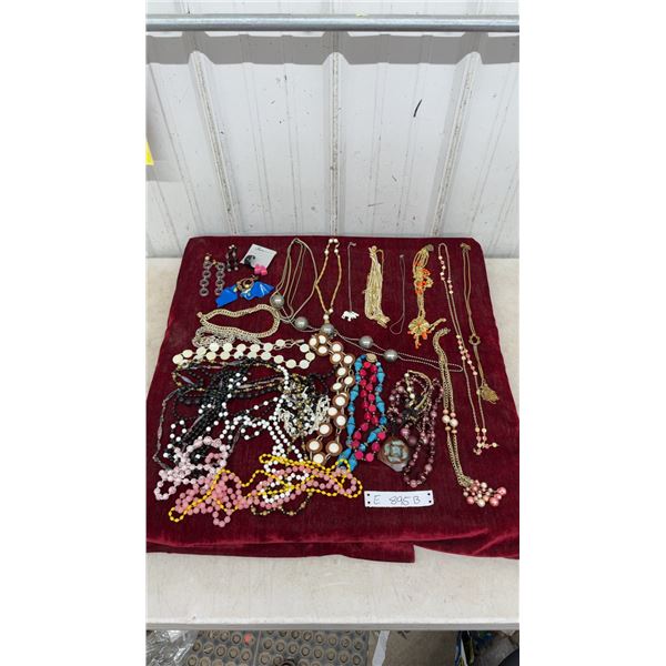 Assorted Costume Jewelry Lot Including Beaded and Chain Necklaces, Pendants, Earrings
