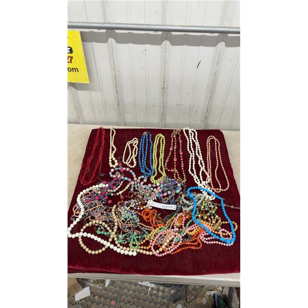 Assortment of Multi-Colored Costume Jewelry Beaded Necklaces