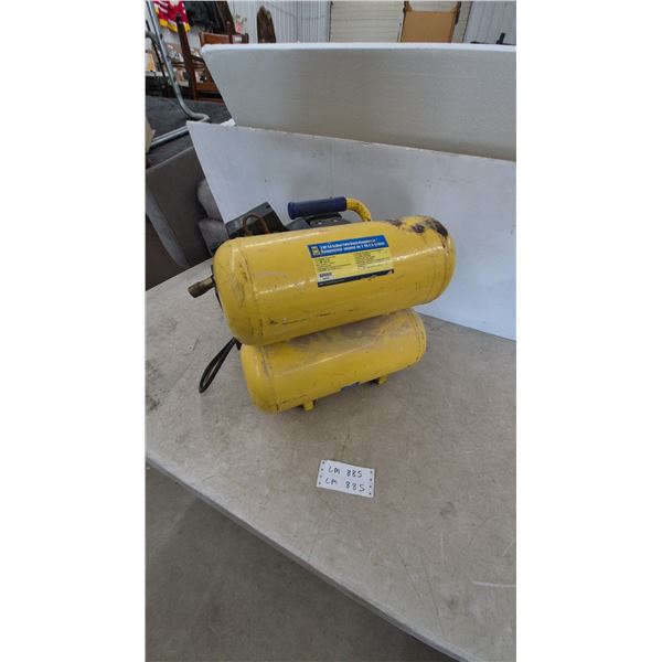 Power Fist 2 HP 4.6 Gallon Twin Stack Compressor with Gauges and Hose