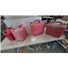 Image 1 : Four Red Plastic Gas Cans, One “ESSENCE” Brand