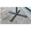 Image 2 : Galvanized Metal Patio Umbrella Base Stand with X-Shaped Legs and Dual Tightening Knobs