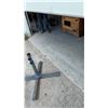 Image 4 : Galvanized Metal Patio Umbrella Base Stand with X-Shaped Legs and Dual Tightening Knobs