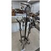 Image 2 : Wrought Iron Fireplace Tool Set: Stand, Poker, Tongs, Shovel, and Brush