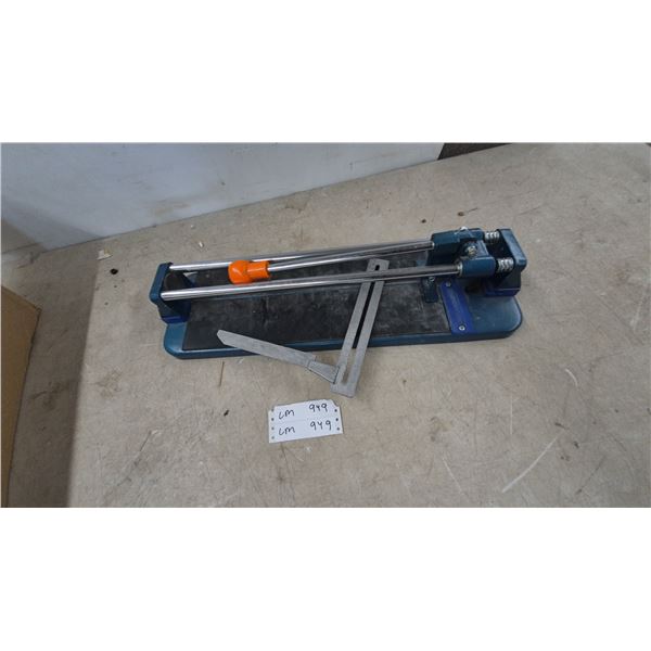 Tile Cutter with Adjustable Angle Guide and Ruler