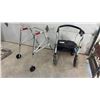 Image 1 : Two-Wheel Folding Walker and Drive Medical TriGuide Four-Wheel Rollator Walker with Seat