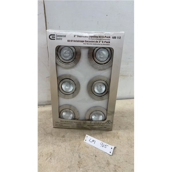 New Commercial Electric 3” Recessed Lighting Kit, 6-Pack, Brushed Nickel Trim