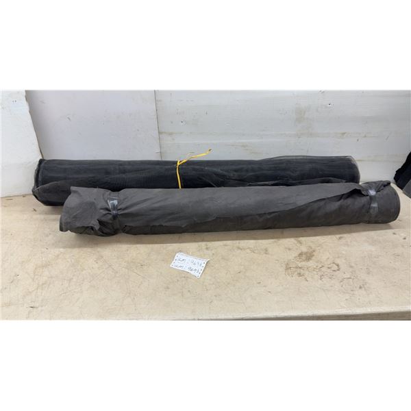 Rolls of Black Landscaping Weed Barrier Fabric 45” Wide and Metal Window Screen, 47” Wide