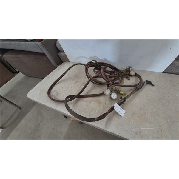 Oxy-Acetylene Torch Kit: Cutting Torch, Hoses, and Two Dual-Gauge Regulators