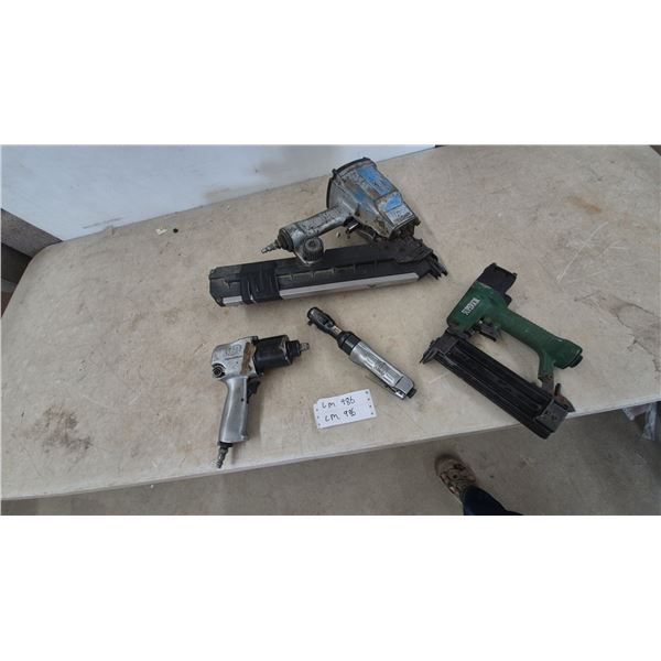 Pneumatic Impact Wrench, Air Ratchet, and 2 Nail Guns (1 Superior)