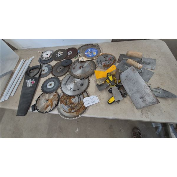 Vermont American Hand Saw, Assorted Saw Blades, Trowels