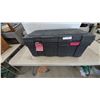 Image 1 : Black Plastic Storage Trunk with Latches, 32”×18”×14”