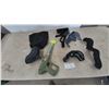Image 1 : Paintball Marker gun with Hopper, Mask, Goggles, and Protective Pads