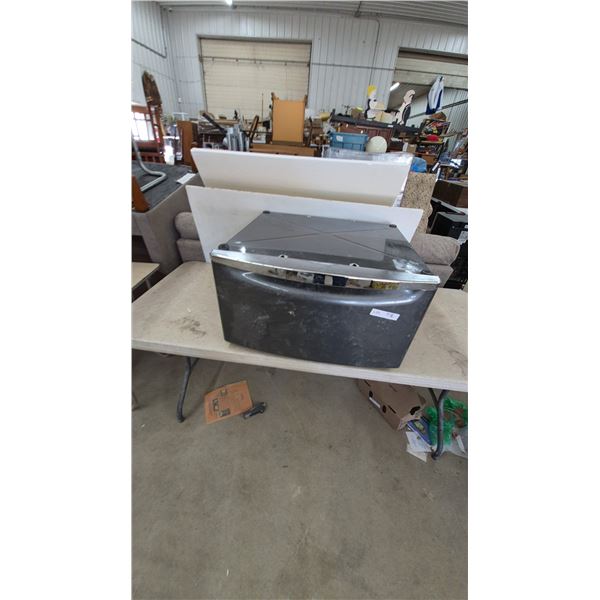 LG SideKick Pedestal Washer and Drawer, Black, Model WD100CV, 27” W x 13 3/5” H x 30 4/5” D