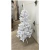 Image 4 : White Artificial Christmas Tree with White Metal Folding Stand - Approx 4’