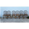 Image 1 : Set of 6 Antique Windsor Style Bow-Back Spindle Wooden Dining Chairs