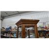 Image 2 : Hexagonal Wood and Glass Corner Display Cabinet with 3 Glass Shelves, Lights Up