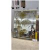 Image 2 : Framed Gold Palm Tree Mirror 28 × 22” and Vintage Cardboard Stand up Decorative Panel