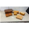 Image 1 : Assortment of Wooden Jewelry and Keepsake Boxes Including Lane Cedar Box with Floral Design