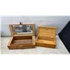 Image 4 : Assortment of Wooden Jewelry and Keepsake Boxes Including Lane Cedar Box with Floral Design