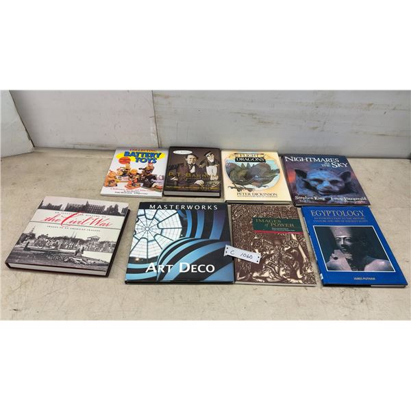 Lot of 8 Books Including Art Deco, Egyptology, Civil War, P.T. Barnum, Dragons